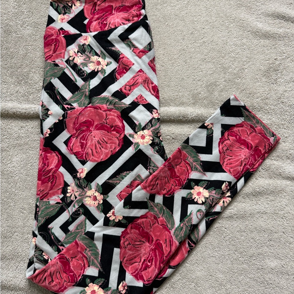 Lularoe Floral Geometric Leggings OS